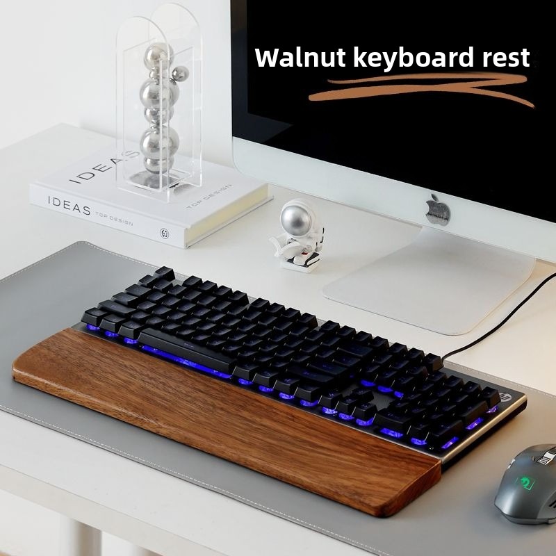 Gaming Keyboard Ergo - Tastiera in legno massello Poggiapolsi Tappetino