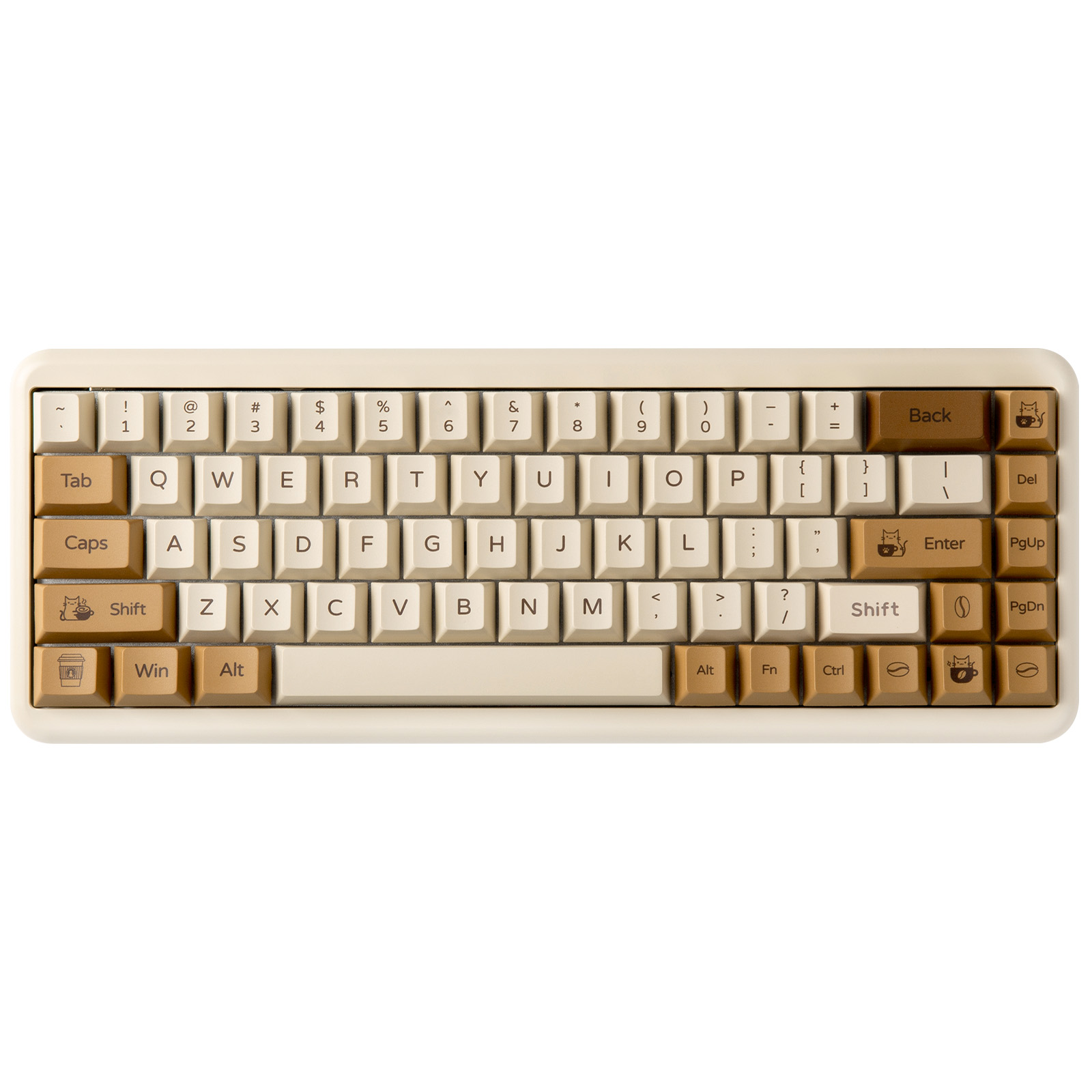 Gaming Keyboard Bundle - YUNZII Coffee Cat PBT Keycaps, set