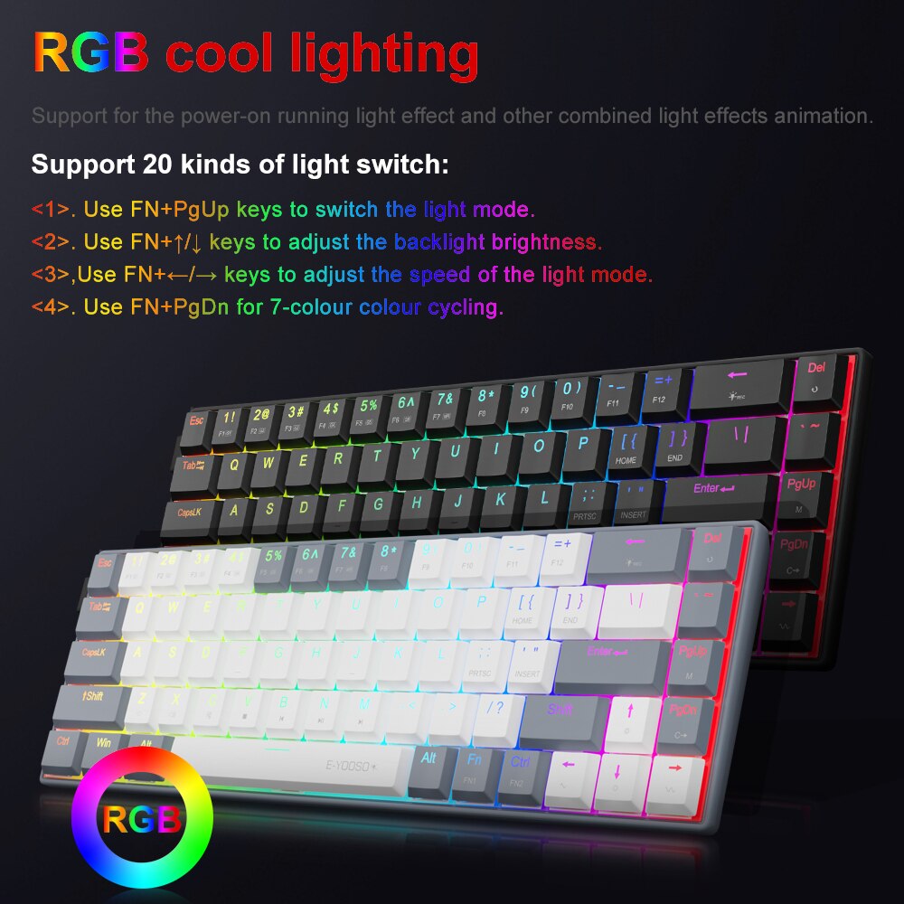 E-YOOSO A68 RGB Mini Slim USB  - Gaming Keyboard E Yooso recensione e prezzo