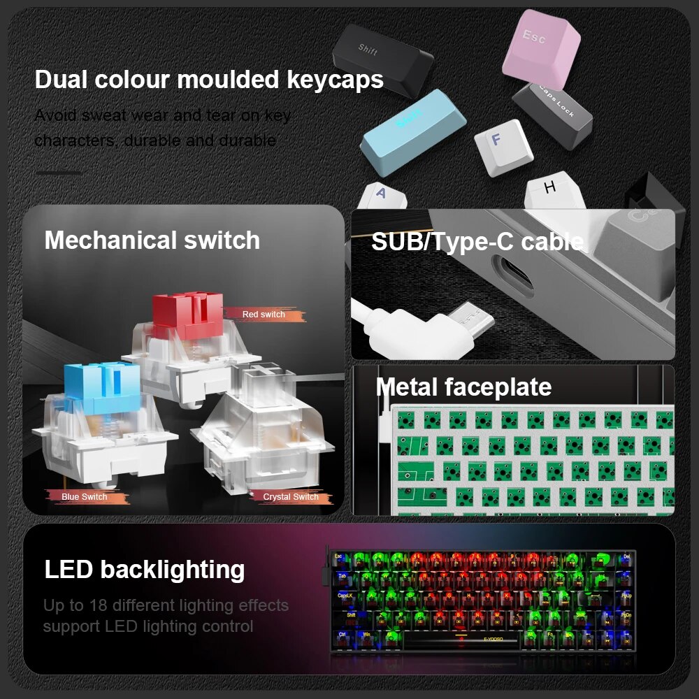 E-YOOSO Z686 USB Mini Slim tas - Gaming Keyboard E Yooso recensione e prezzo