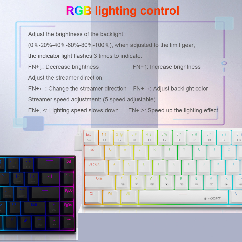 E-YOOSO Z686 RGB USB 60% Mini  - Gaming Keyboard E Yooso recensione e prezzo