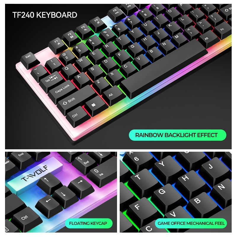T-Wolf Tf240 4 in 1 Combo Gami - Gaming Keyboard Mouse And Headset Combo recensione e prezzo