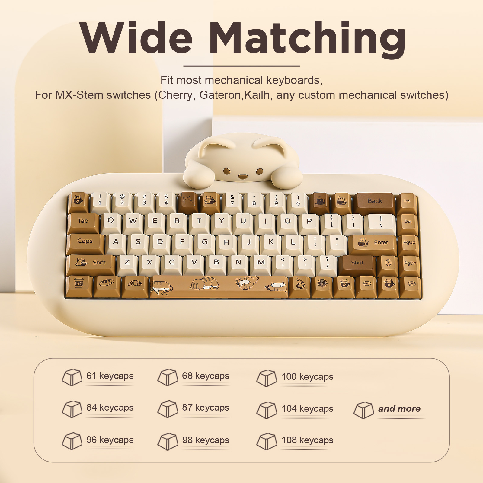 YUNZII Coffee Cat PBT Keycaps, - Gaming Keyboard Bundle recensione e prezzo