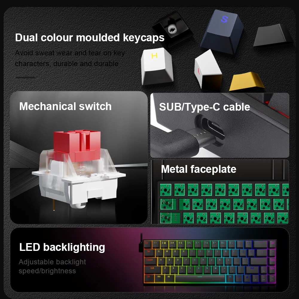 E-YOOSO Z686 RGB USB 60% Mini  - Gaming Keyboard E Yooso recensione e prezzo