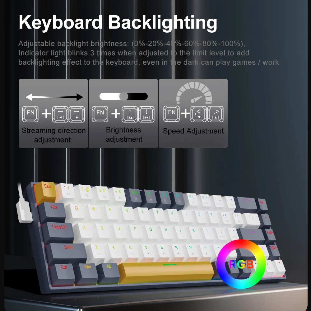 E-YOOSO Z686 RGB USB 60% Mini  - Gaming Keyboard E Yooso recensione e prezzo